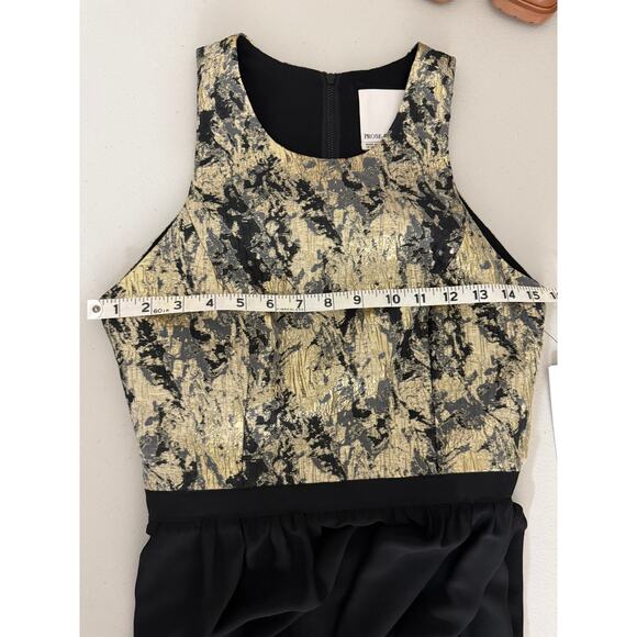 Prose & Poetry Black Gold Georgia Cutout Back Long Maxi Dress Formal Gown 4 NWT - Picture 7 of 9